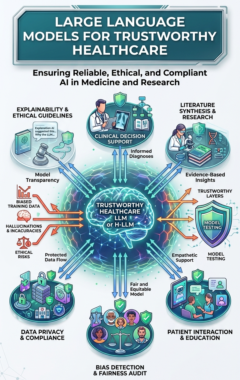 Large Language Models for Trustworthy Healthcare and Clinical Decision Support